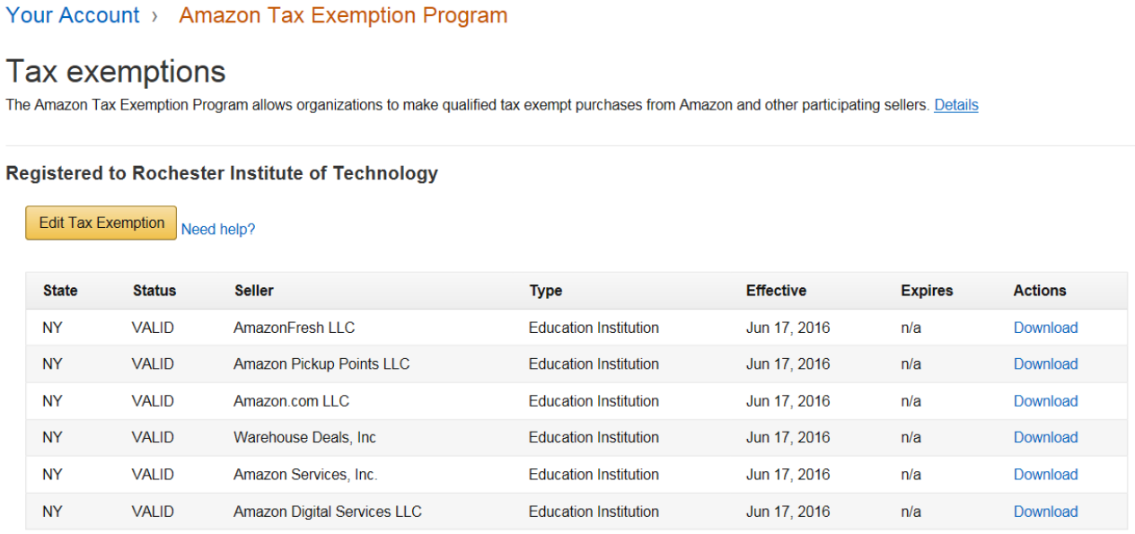 Amazon Business Tax Exemption Office of the Controller RIT